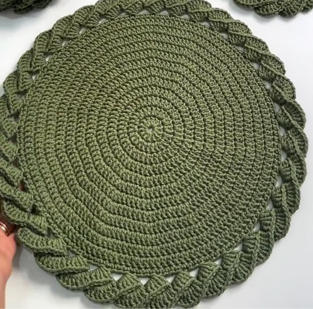 Jogo Americano Trança em Crochê - Kit Artesanal para Mesa Posta