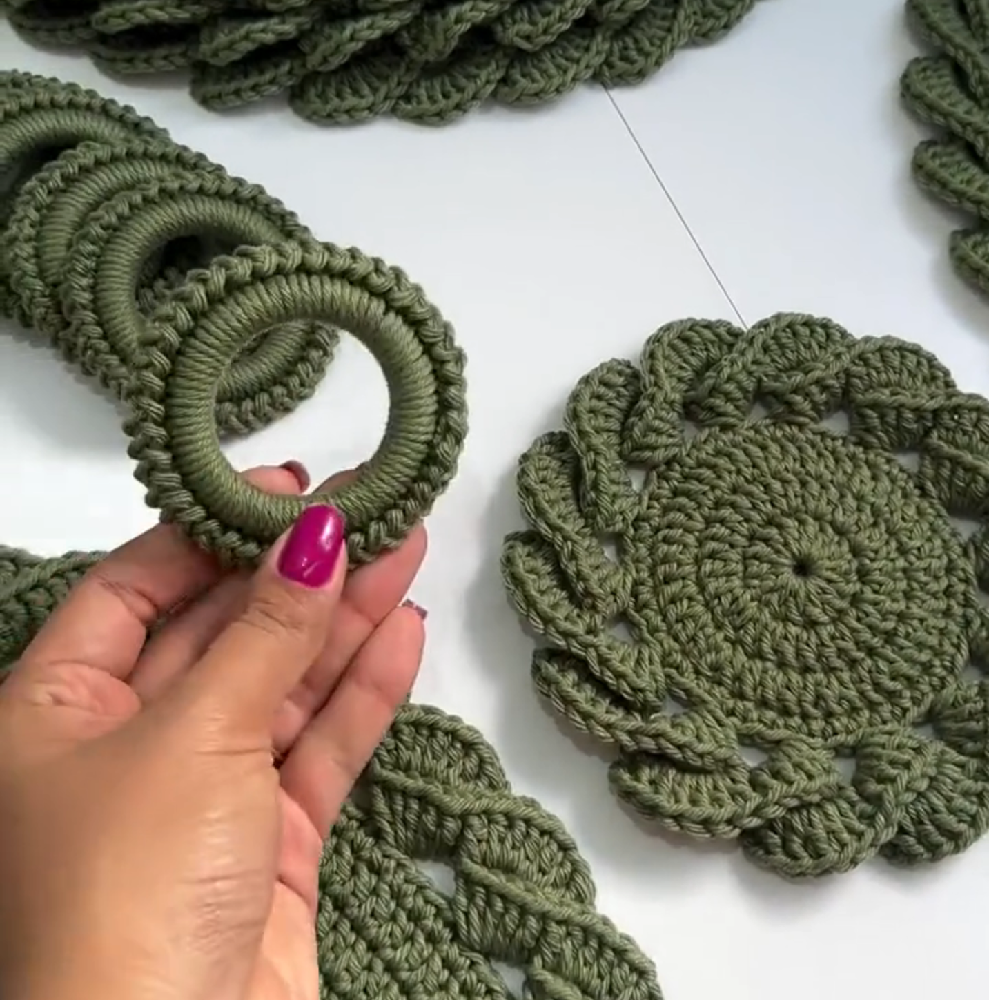 Jogo Americano Trança em Crochê - Kit Artesanal para Mesa Posta