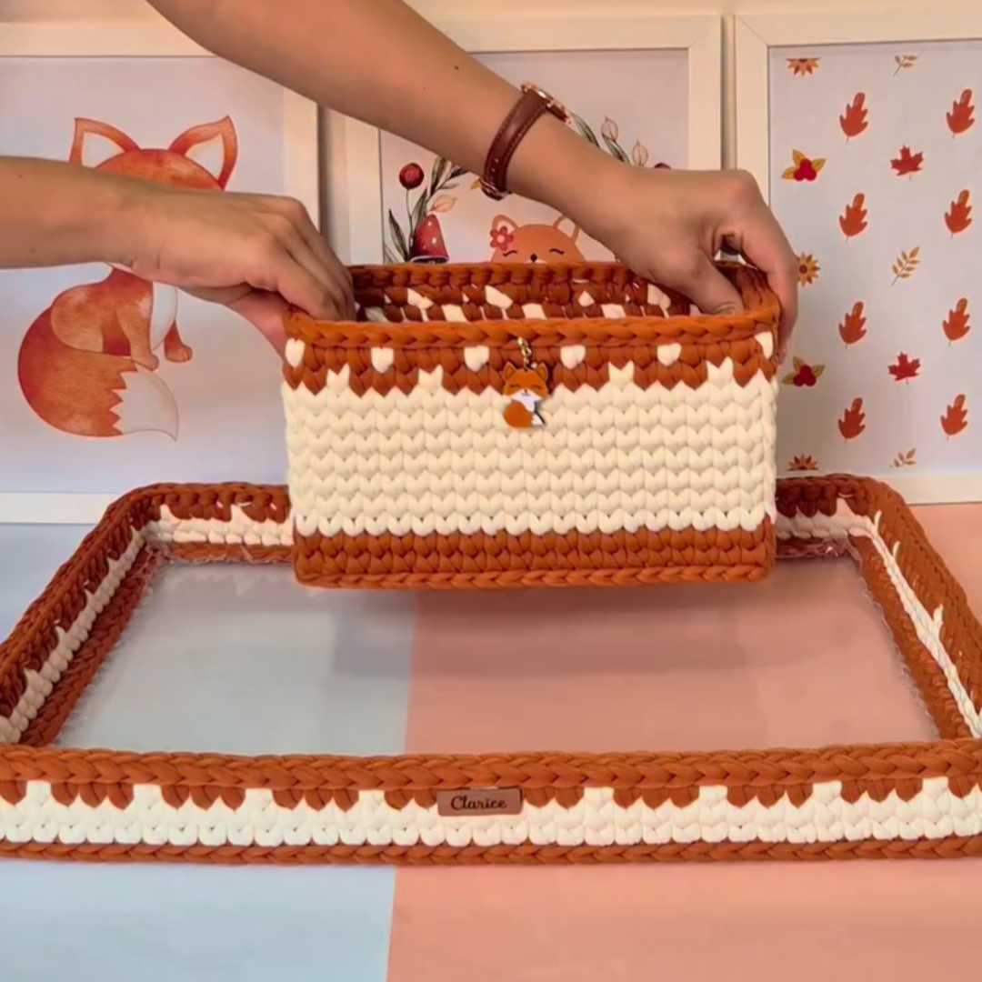 Kit Organizador de Crochê Raposinha – Feito à Mão