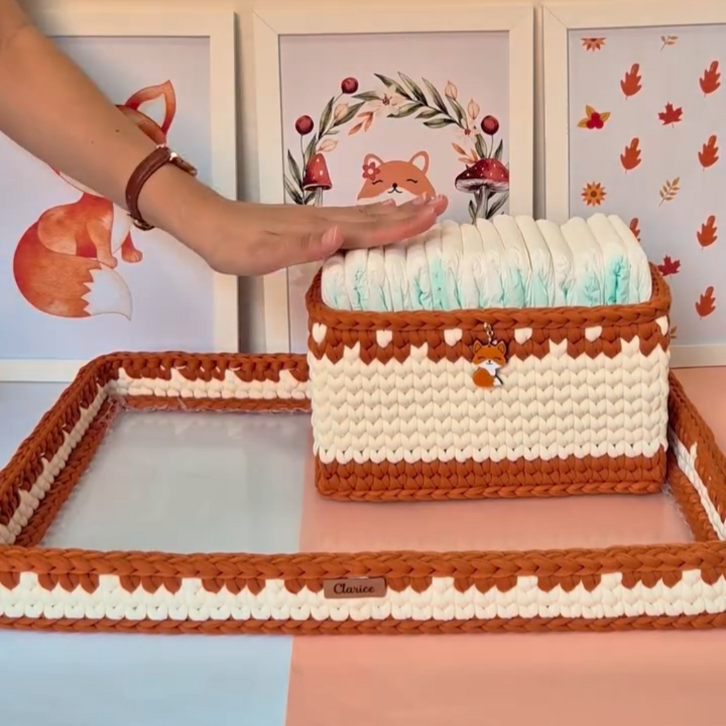 Kit Organizador de Crochê Raposinha – Feito à Mão