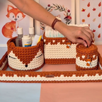 Kit Organizador de Crochê Raposinha – Feito à Mão
