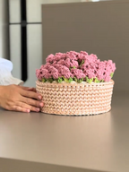 Cesto Florido – Kit Mesa Posta em Crochê Artesanal