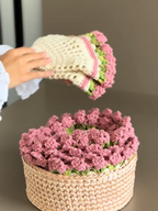 Cesto Florido – Kit Mesa Posta em Crochê Artesanal