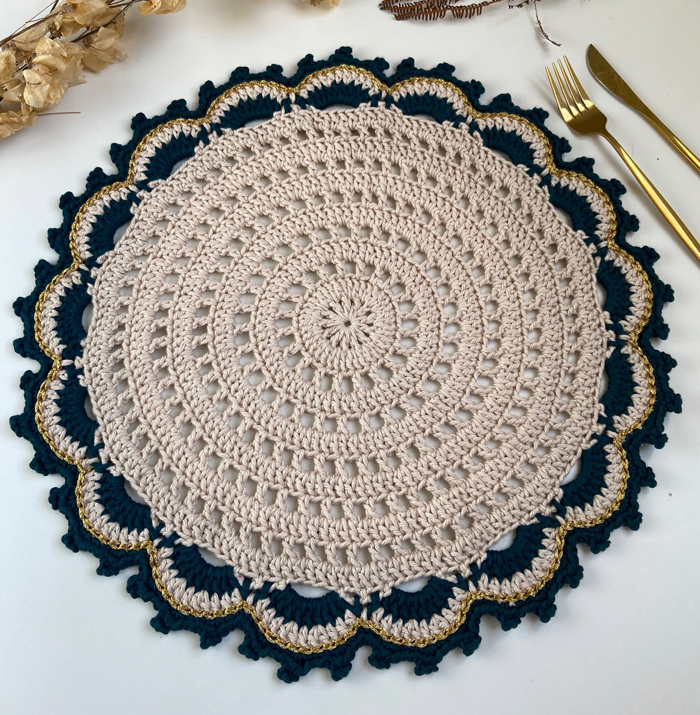 Americano de Crochê – Borda Rendada