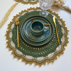 Americano de Crochê – Detalhe Bicolor e Acabamento Dourado