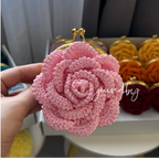 Carteira Flor de Crochê Artesanal